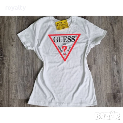 Guess Бяла Дамска Тениска 