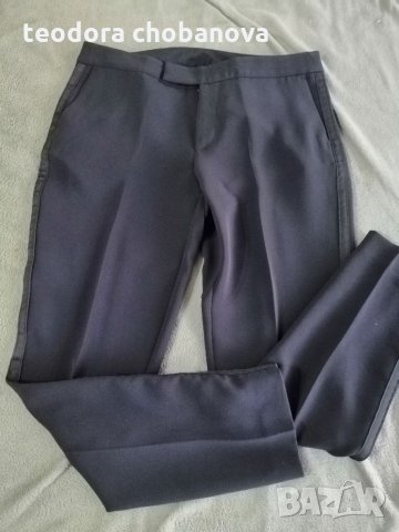 Тъмно син панталон с кант , снимка 4 - Панталони - 36005180