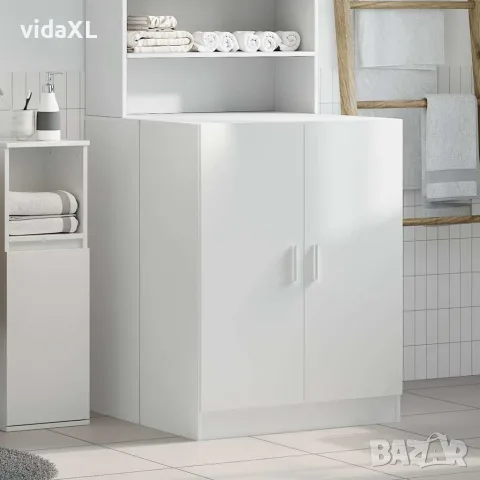 vidaXL Шкаф за пералня, бял, 71x71,5x91,5 см, снимка 3 - Шкафове - 56147867
