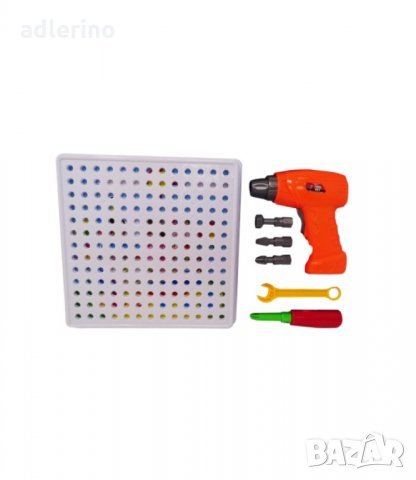 Конструктор Детска мозайка с винтоверт, детска развиваща игра, детска игра 3Д мозайка, снимка 2 - Конструктори - 34400388