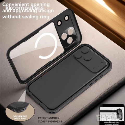 Водоустойчив калъф REDPEPPER за iPhone 17 Pro Max – IP68 защита и MagSafe съвместимост, 3 цвята, снимка 10 - Калъфи, кейсове - 52165211