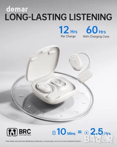 Слушалки с отворено ухо Baseus Bowie MF1 Bluetooth 5.4, ENC, IPX4, снимка 7 - Безжични слушалки - 49493959