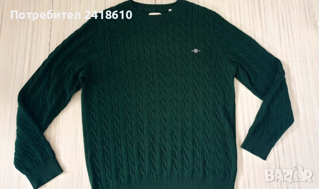 Gant  Cable Cotton / Knit Mens Size 2XL ОРИГИНАЛ! Мъжки Пуловер!, снимка 7 - Пуловери - 52672539