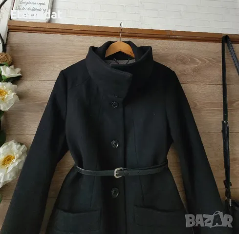 Черно стилно палтенце тип сако ВЪЛНА H&M , снимка 4 - Палта, манта - 48773867