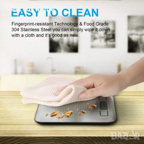 Цифрова кухненска везна Eono,неръждаема стомана,до 5 kg,градуиране 1g/0,05oz,, снимка 2 - Други стоки за дома - 42628155