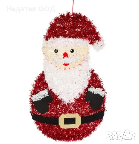 Коледна, Декоративна, Украса, 3D, Дядо Коледа, Червен, 54 см