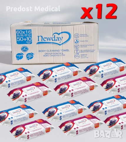 Мокри кърпички за почистване на тяло Newday Body Cleaning - 60 броя в пакет, снимка 2 - Грижа за възрастни - 52814170