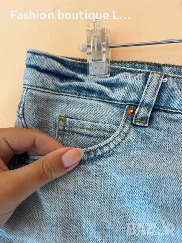 H&M Дамски дънки бермуди с висока талия 99% памук 1% еластант М размер 👖, снимка 3 - Къси панталони и бермуди - 47945593