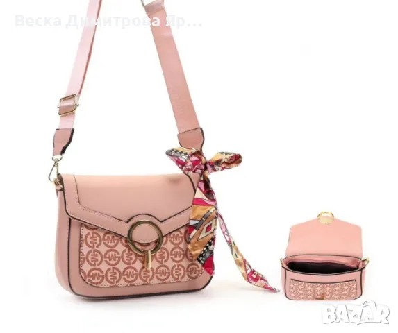 Ежедневна розова дамска чанта с елегантен дизайн, снимка 3 - Чанти - 49014143