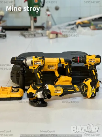 Комплект 4в1 Макита Ъглошлайф Винтоверт Гайковерт и Перфоратор DeWalt, снимка 4 - Други инструменти - 47780299