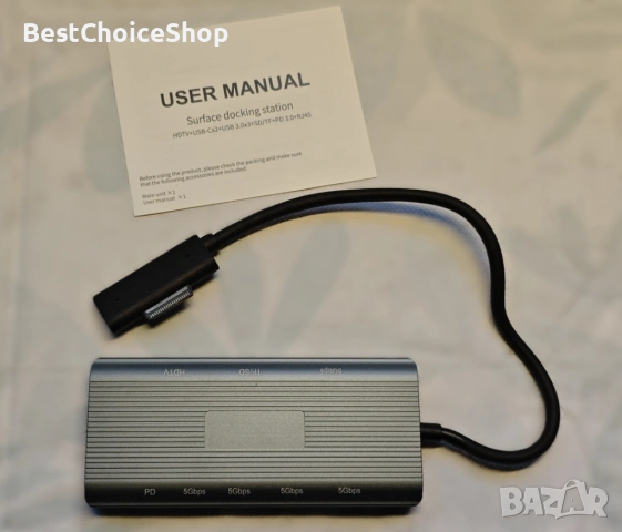 Докинг станция Microsoft Surface 10 в 1 с HDMI, Ethernet, USB PD, снимка 4 - Кабели и адаптери - 53515108