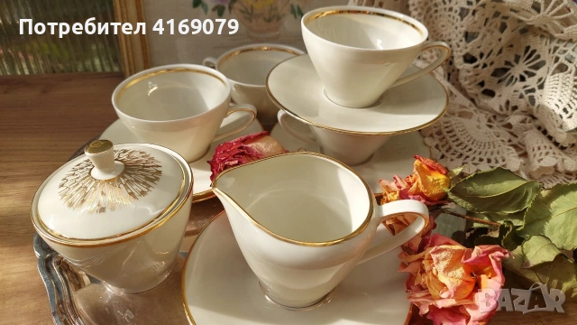 Сервиз за кафе цвят слонова кост , снимка 2 - Сервизи - 53743602