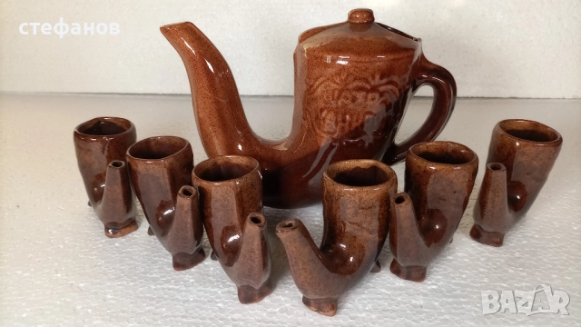 Комплект за греяна ракия, ритон, ханска шатра за 6 човека, керамика