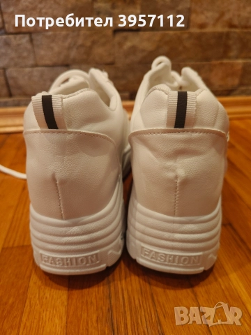 Бели маратонки на платформа , снимка 3 - Маратонки - 52677033