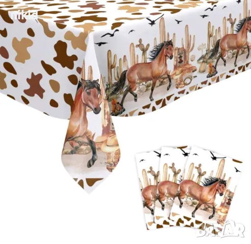 Кон коне найлонова покривка за парти рожден ден