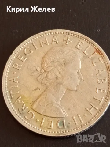 Монета 1/2 крона 1962г. Англия Кралица Елизабет втора 41135, снимка 6 - Нумизматика и бонистика - 48906529