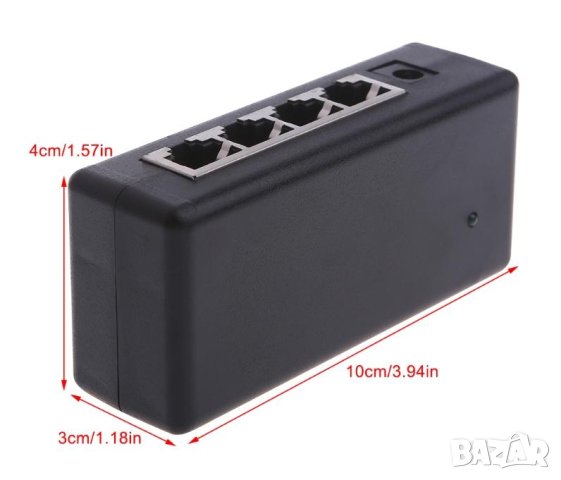 PoE Hub Splitter Injector 8 Портов DC Мрежови Инжектор PoE Injector 4 Port IP NVR POE 4 Портово PoE, снимка 3 - IP камери - 41310802