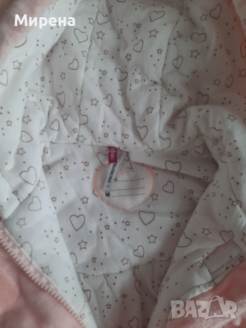 Плюшена пелерина с качулка и копчета 9-12 месеца, снимка 2 - Бебешки якета и елеци - 52346298