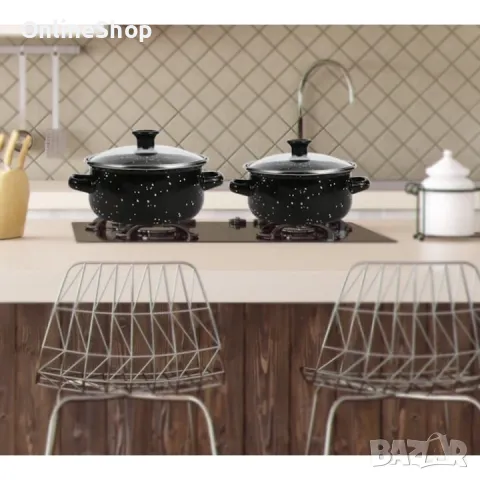 Комплект тенджери Pandeia DP-8357, Емайл, 5 броя, снимка 8 - Други стоки за дома - 49403427