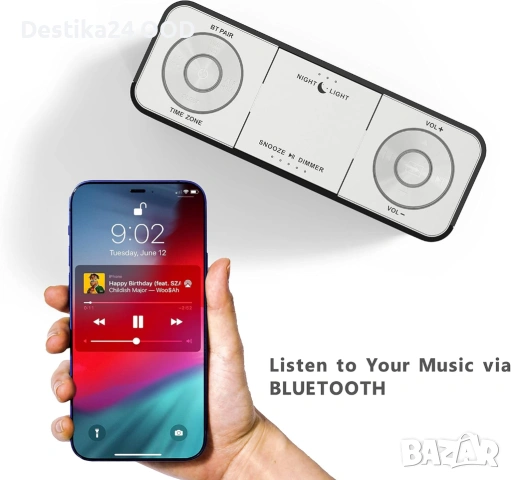 iTOMA CKS507 Радио часовник с Bluetooth и LED дисплей, снимка 2 - Други стоки за дома - 53633944