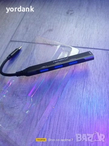 USB Type-C Hub екстендър 4 USB порта, снимка 4 - Кабели и адаптери - 53454804