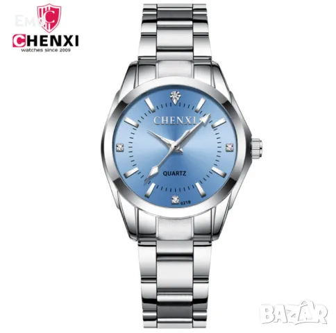 Оригинален Дамски ръчен часовник с кварцов механизъм и метална каишка, снимка 3 - Дамски - 47817516