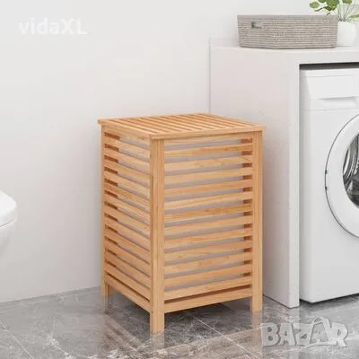 vidaXL Кош за пране 45x45x65 см масивна орехова дървесина（SKU:350353）, снимка 2 - Други - 48526534