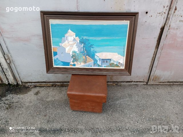 Стара картина, подписана от двама автори, морски пейзаж, снимка 4 - Антикварни и старинни предмети - 35923421