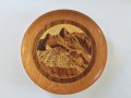 Дървено пано дърворезба декоративна чиния за стена