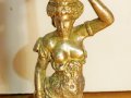 Голям красив бронзов свещник - старинна красота и еротика - 32 см - 18 +  голо тяло секс, снимка 5