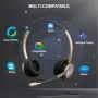 Златисти USB слушалки с шумопотискащ микрофон за работа и онлайн разговори, снимка 7
