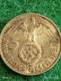 Сребърна монета 5 райхсмарки 1938г. Германия Трети Райх с Свастика за КОЛЕКЦИОНЕРИ 52866, снимка 1