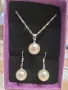 Комплект колие и обеци от сребро с перли , снимка 5