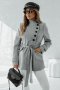 Елегантно палто с копчета в сиво , снимка 1 - Палта, манта - 42282835