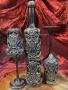 Сервиз за вино от 3 части в сребро , ръчна изработка, снимка 3