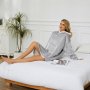 Свободна пижама худи hoodie - светло сива, снимка 4