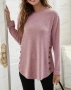 Дамска едноцветна ежедневна блуза с копчета и дълги ръкави, 4цвята , снимка 11