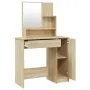 vidaXL Тоалетка с огледало, дъб сонома, 86,5x35x136 см, снимка 7