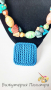 Цветно колие"Хаос"+брошка, снимка 2