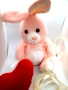 Плюшена играчка розово зайче, подходящо и за Свети Валентин-004, снимка 2