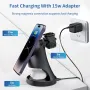 Csspew 3 в 1 магнитно безжично зарядно за Apple устройства, 15W, черно, снимка 2