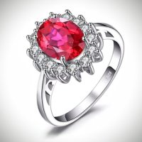 Изключителен сребърен пръстен-рубин, снимка 2 - Пръстени - 40677764