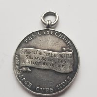 Стар сребърен ангийски медал от 1915 година, снимка 5 - Антикварни и старинни предмети - 38866133