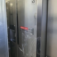 Хладилник с фризер Finlux SBS-440BL GLASS , 439 l, E , No Frost , Черен, снимка 3 - Хладилници - 36083508