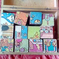 Соц игра с кубове с дървена кутия , снимка 5 - Колекции - 41043745