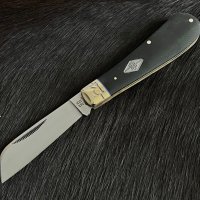 Висококачествен класически сгъваем нож с едно полирано острие. Hawkbill Black Micarta (RR2213), снимка 2 - Ножове - 42699997