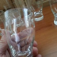 Ретро стъклени чаши чашки гравирани, снимка 3 - Антикварни и старинни предмети - 36241327