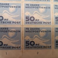 1949 ГДР Блок от 25 редки марки с изместена перфорация. Изключителна рядкост!, снимка 2 - Филателия - 42281866