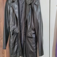 Кожено черно сако от изкуствена кожа, снимка 1 - Сака - 41481376