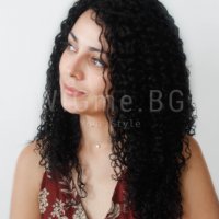 Kъдрава черна лейс фронт перука Жанет, снимка 3 - Аксесоари за коса - 39411448